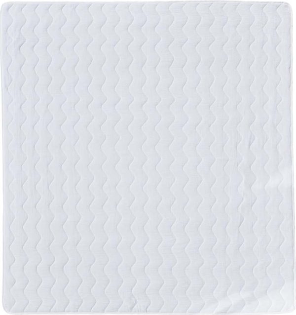 Bílý mušelínový prošívaný přehoz 210x240 cm Plain Muslin – Butter Kings