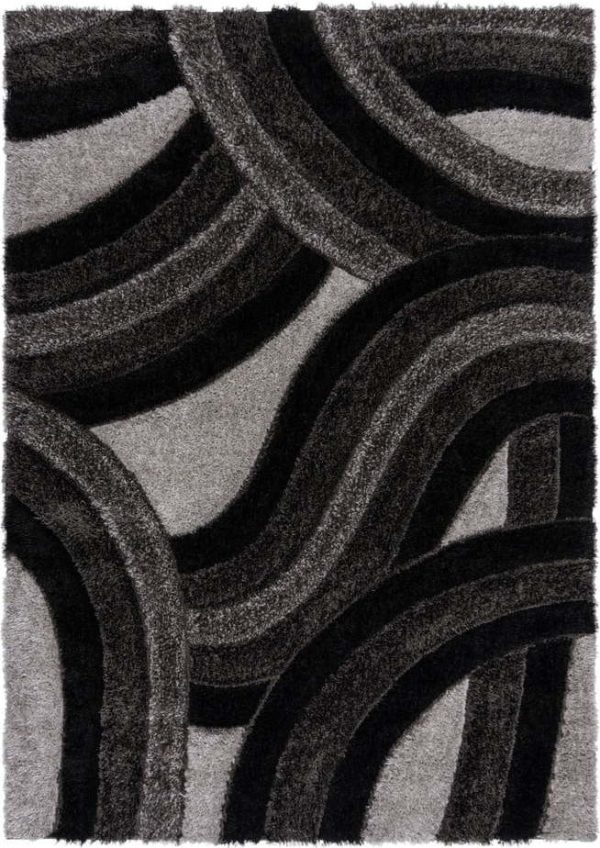 Černo-šedý ručně tkaný koberec z recyklovaných vláken 80x150 cm Velvet – Flair Rugs