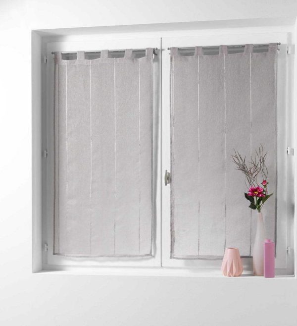 Hnědé voálové záclony v sadě 2 ks 45x90 cm Linahe – douceur d'intérieur