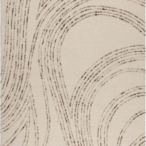 Hnědo-krémový vlněný koberec 200x290 cm Abstract Swirl – Flair Rugs