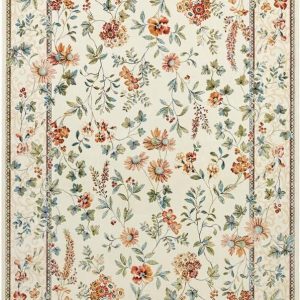 Krémový koberec z viskózy 195x300 cm Oriental Flowers – Nouristan