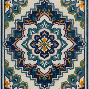 Modrý venkovní koberec 120x170 cm Beach Floral – Flair Rugs