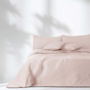 Pudrově růžový přehoz na postel AmeliaHome Meadore