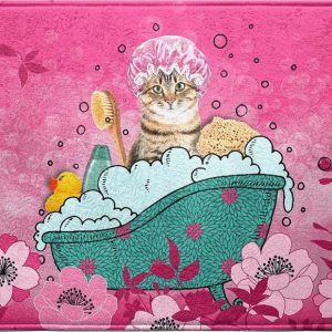 Růžová koupelnová předložka 45x75 cm Chatibulle – douceur d'intérieur