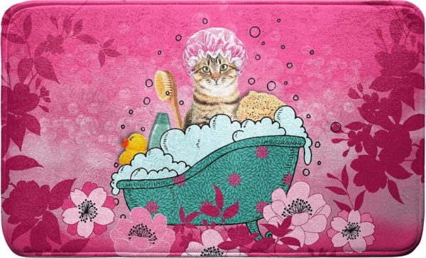 Růžová koupelnová předložka 45x75 cm Chatibulle – douceur d'intérieur