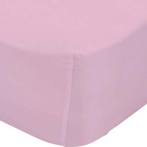 Růžové elastické prostěradlo z čisté bavlny Happy Friday Basic