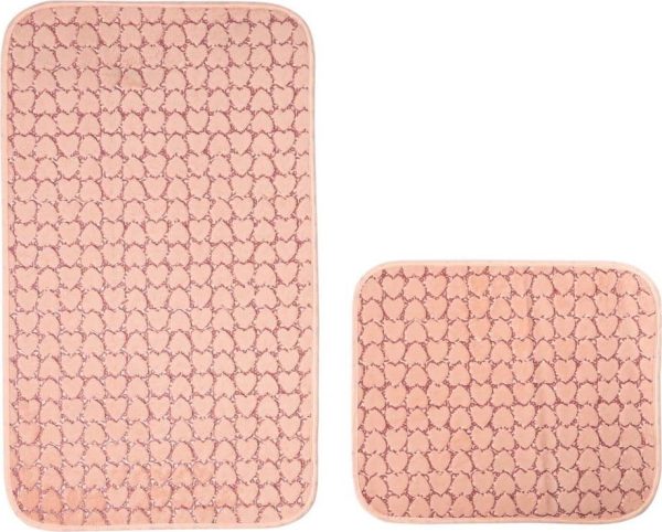 Růžové koupelnové předložky v sadě 2 ks 60x100 cm Heart – Mila Home
