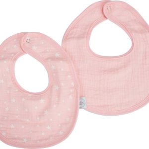 Růžové mušelínové bryndáky v sadě 2 ks – Bébé Douceur
