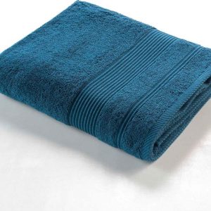 Tmavě modrá froté bavlněná osuška 90x150 cm Tendresse – douceur d'intérieur