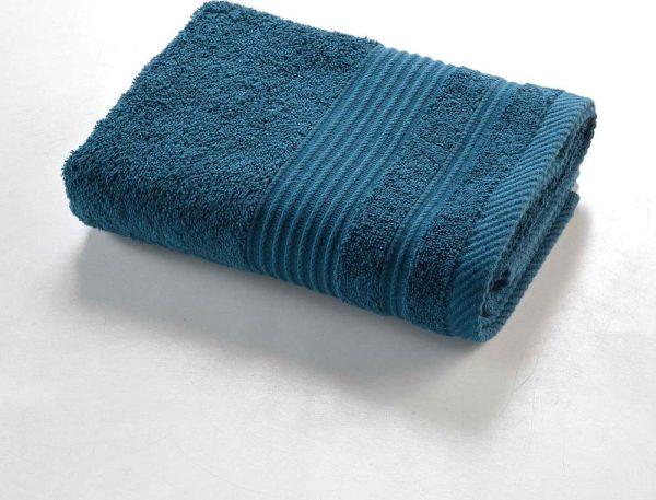 Tmavě modrý froté bavlněný ručník 50x90 cm Tendresse – douceur d'intérieur