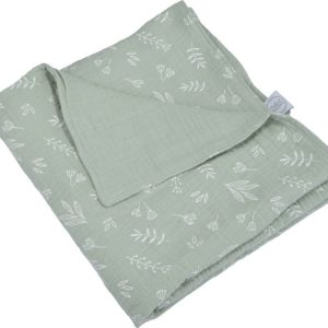 Zelená mušelínová dětská deka 75x75 cm – Bébé Douceur