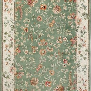 Zeleno-krémový koberec z viskózy 95x140 cm Oriental – Nouristan