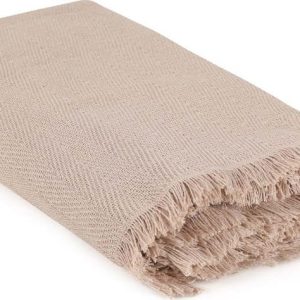 Hnědý přehoz z recyklované bavlny 170x205 cm Merlin – Mijolnir