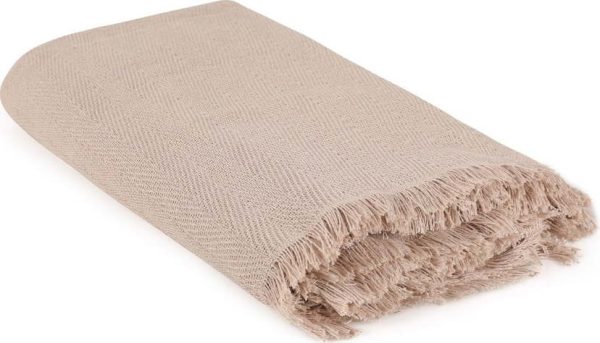 Hnědý přehoz z recyklované bavlny 170x205 cm Merlin – Mijolnir