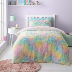 Dětské povlečení na dvoulůžko z mikroplyše 200x200 cm Rainbow Cuddly – Catherine Lansfield