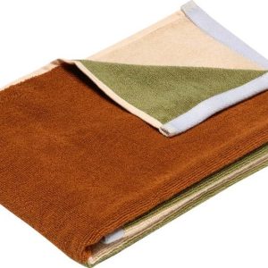 Hnědý froté bavlněný ručník 50x100 cm Block – Hübsch
