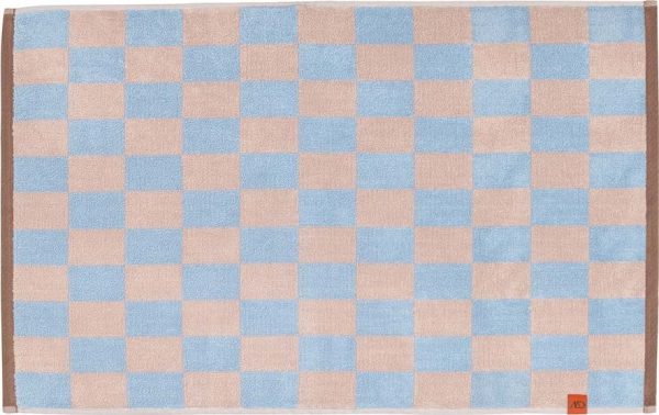 Modro-růžová koupelnová předložka z bio bavlny 50x80 cm Retro – Mette Ditmer Denmark