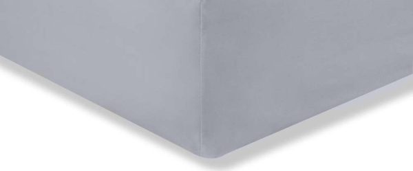 Šedé napínací prostěradlo z bavlněného perkálu 135x190 cm Cotton Percale – Bianca