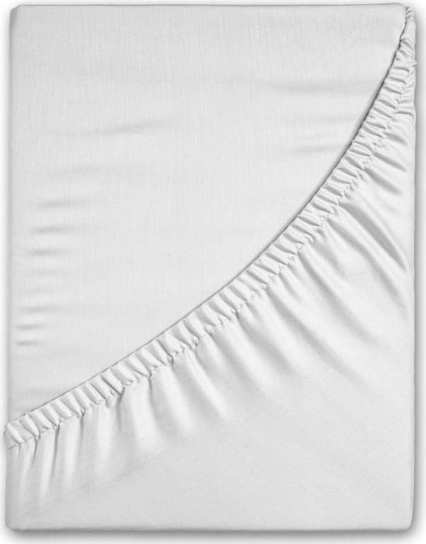 Bílé napínací flanelové prostěradlo 140x200 cm – Good Morning