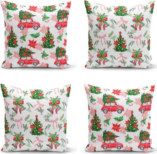 Povlaky na polštáře v sadě 4 ks s vánočním motivem 43x43 cm – Mila Home