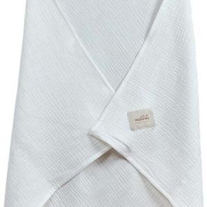 Bílá mušelínová dětská osuška s kapucí 85x85 cm Muslin – Malomi Kids