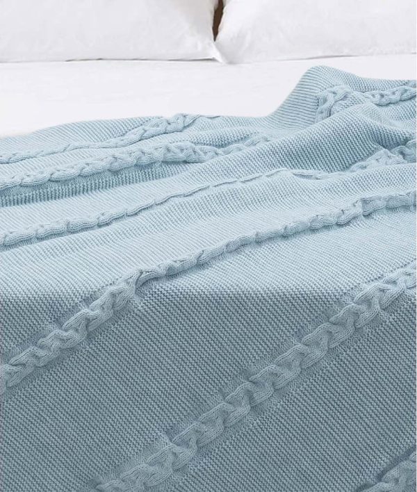 Modrý přehoz 200x220 cm Trenza – Oyo Concept