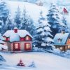 Polštář proti průvanu ZIMNÍ VESNIČKA 20 x 90 cm - Image 2