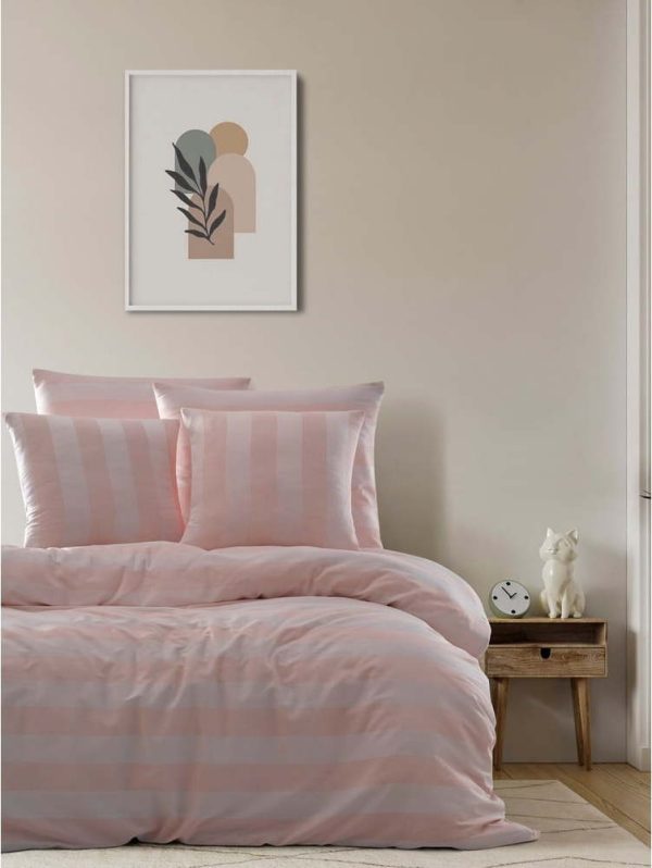Světle růžové damaškové povlečení na dvoulůžko 200x200 cm Max Yollu – Mijolnir