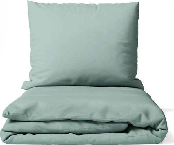 Zelené povlečení na jednolůžko z mikrosaténu 140x200 cm Basic – Bonami Essentials