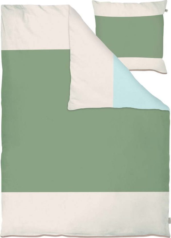 Khaki prodloužené povlečení na jednolůžko z bavlněného perkálu 140x220 cm Colore – Mette Ditmer Denmark