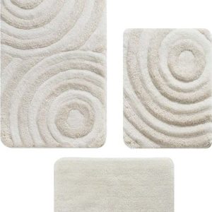Béžové koupelnové předložky v sadě 3 ks 60x100 cm Wave – Foutastic
