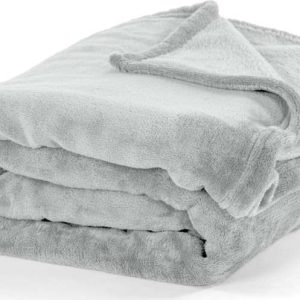 Světle šedý přehoz z mikroplyše na jednolůžko 150x200 cm Cosy - Tiseco Home Studio