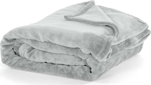 Světle šedý přehoz z mikroplyše na jednolůžko 150x200 cm Cosy - Tiseco Home Studio