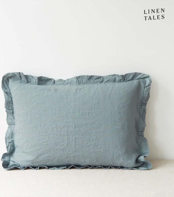 Lněný povlak na polštář 40x60 cm Blue Fog – Linen Tales