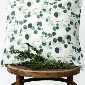 Lněný povlak na polštář 40x40 cm Eucalyptus – Linen Tales