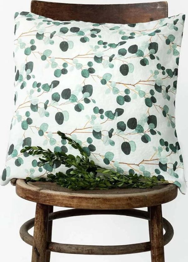 Lněný povlak na polštář 40x40 cm Eucalyptus – Linen Tales