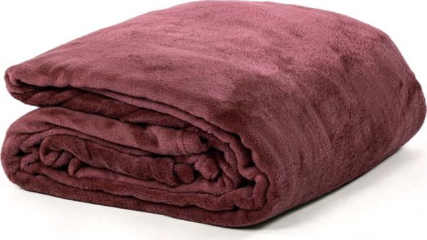 Vínový přehoz z mikroplyše na dvoulůžko 220x240 cm Cosy – Tiseco Home Studio