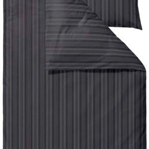 Antracitové damaškové prodloužené povlečení na jednolůžko 140x220 cm Noble – Södahl