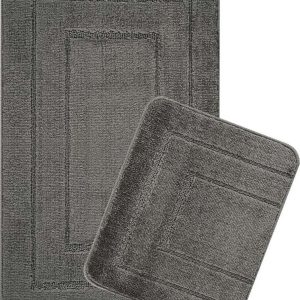 Antracitové koupelnové předložky v sadě 2 ks 50x80 cm Cerceve – Foutastic