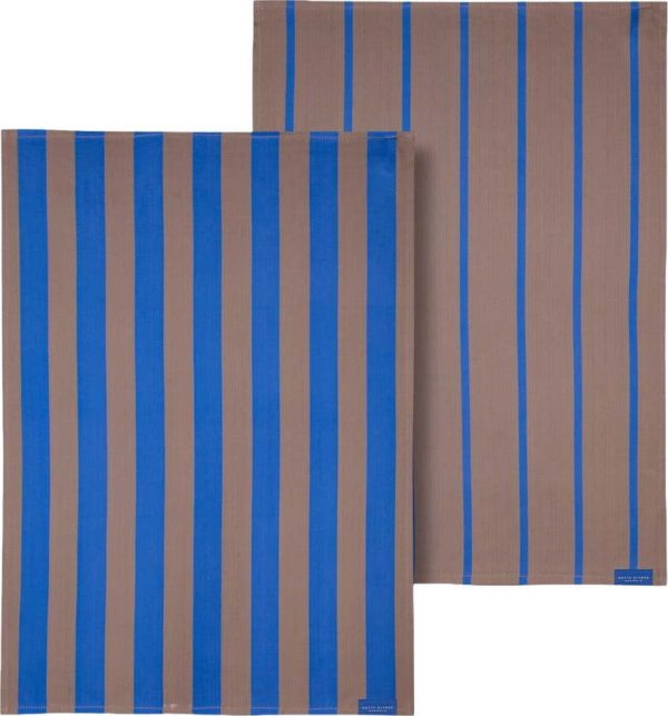 Bavlněné utěrky v sadě 2 ks 50x70 cm Stripes – Mette Ditmer Denmark