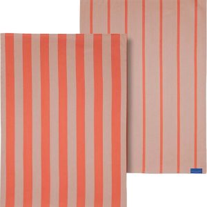 Bavlněné utěrky v sadě 2 ks 50x70 cm Stripes – Mette Ditmer Denmark