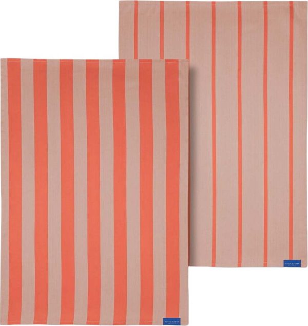 Bavlněné utěrky v sadě 2 ks 50x70 cm Stripes – Mette Ditmer Denmark