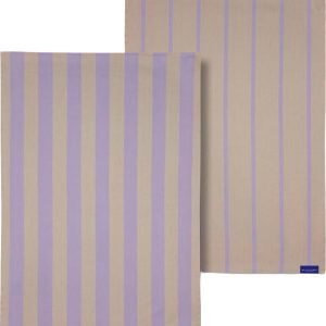 Bavlněné utěrky v sadě 2 ks 50x70 cm Stripes – Mette Ditmer Denmark