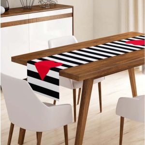 Běhoun na stůl 45x140 cm Black Stripes – Minimalist Cushion Covers