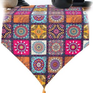 Běhoun na stůl 45x140 cm Mandala Tiles – Minimalist Cushion Covers