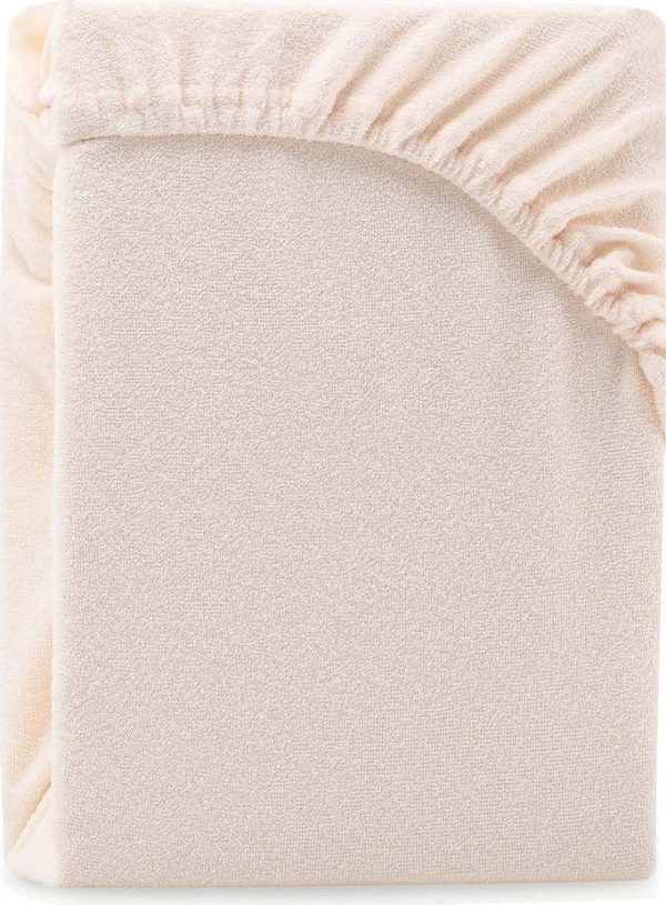 Béžové napínací froté prostěradlo 160x200 cm Ruby – Restilo