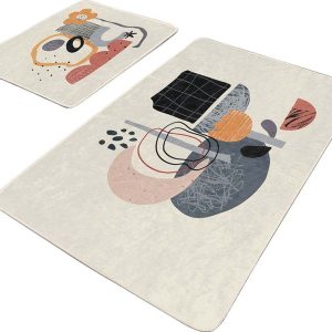 Béžové sametové koupelnové předložky v sadě 2 ks 60x100 cm – Mila Home
