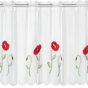 Bílá záclona 155x45 cm Poppies – Sehlbach