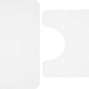 Bílé WC koupelnové předložky z paměťové pěny v sadě 2 ks 50x80 cm Anti-Bacterial – Catherine Lansfield
