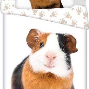 Bílé bavlněné dětské povlečení na jednolůžko 140x200 cm Guinea Pig – Jerry Fabrics